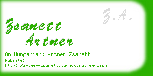 zsanett artner business card
